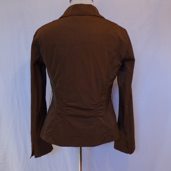 Lida Baday Low Sheen Satin Chocolate Brown Blazer- Sz. 6 - Picture 5 of 6